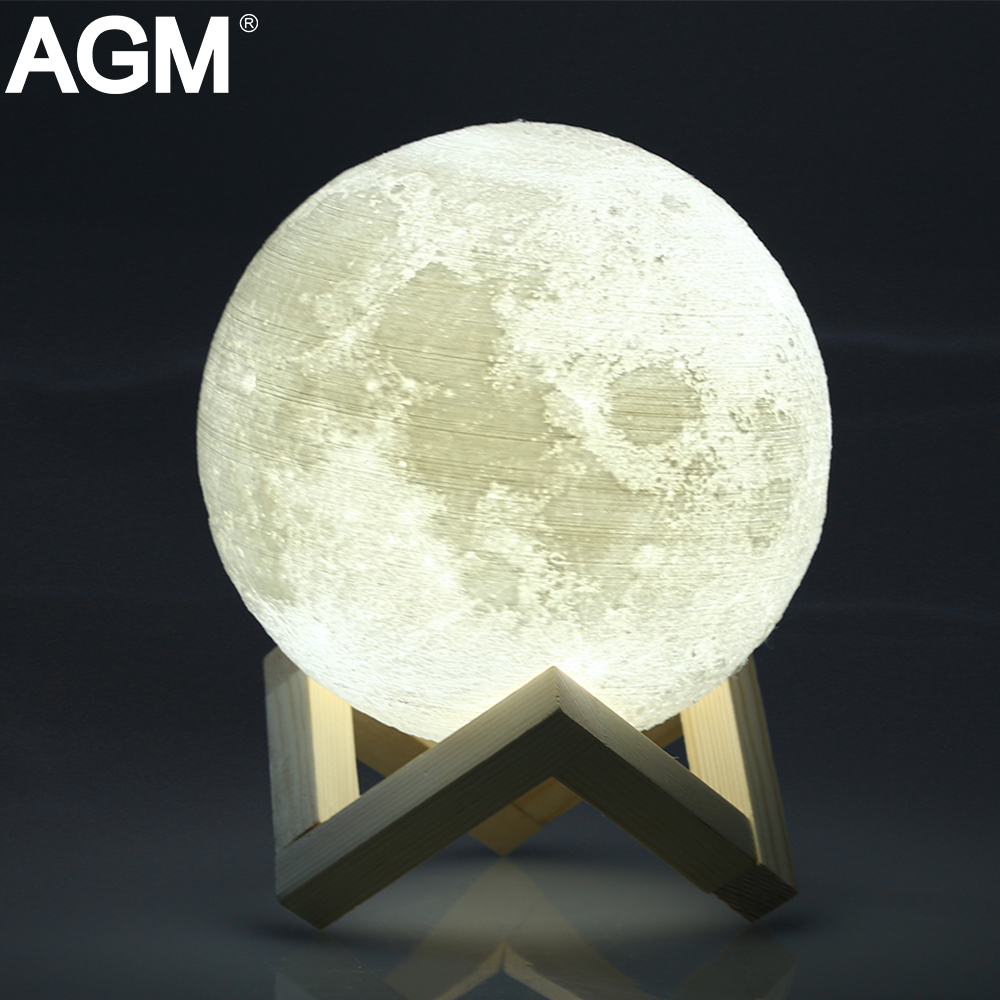 AGM LED 야간 조명 3D 인쇄 문 램프 루나 매직 터치 보름달 라이트 휴대용 2 색 변경 아기 선물 조명 홈 장식/AGM LED Night Light 3D Print Moon Lamp Luna Magic Touch Full Moonlight Portable